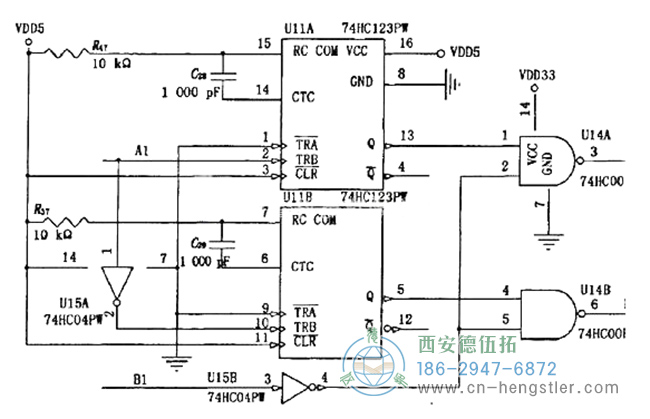 圖2編碼器檢測(cè)電路中的電路